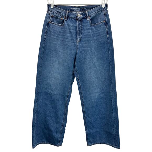 American Eagle Skater Jeans Wide Leg Baggy Size 14 Long - Picture 1 of 13